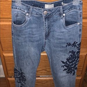 Blue flowered jeans